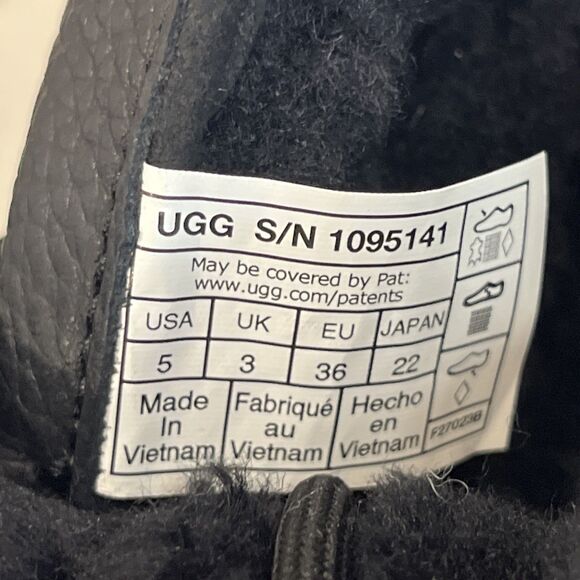 UGG NEW Adirondack III Black Waterproof Winter Boots Womens US 5 EU 36 Lace Up - Picture 11 of 16